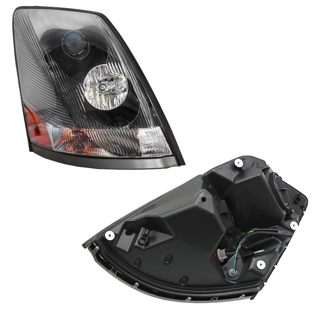 For Volvo VNL 2004-2017 Semi Truck Black Projector Halogen Headlight Left Driver - image 5
