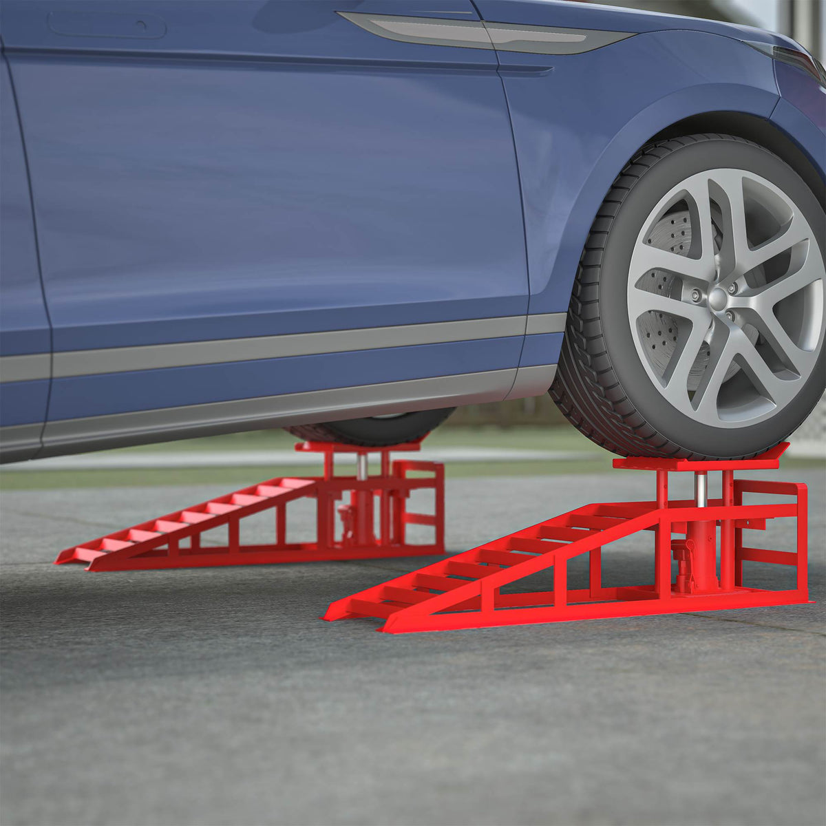 2 Pack Hydraulic Car Ramps 5T 11000lbs Low Profile Car Lift Service Ramps Truck Trailer Garage,Height Hydraulic Vehicle Ramps - image 10