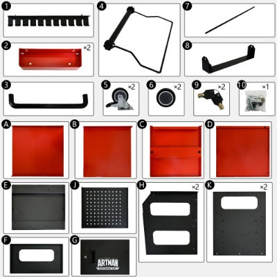4 LEVEL MULTI PURPOSE TROLLEY FOR DIAGNOSTICS-BLACK RED - image 9