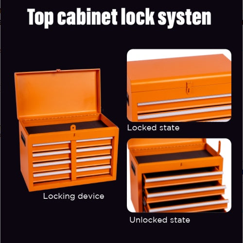 Tool Chest, 5-Drawer Rolling Tool Storage Cabinet With Detachable Top Tool Box, Liner, Universal Lockable Wheels, Adjustable Shelf, Locking Mechanism, Metal Tool Cart For Garage Workshop - image 5
