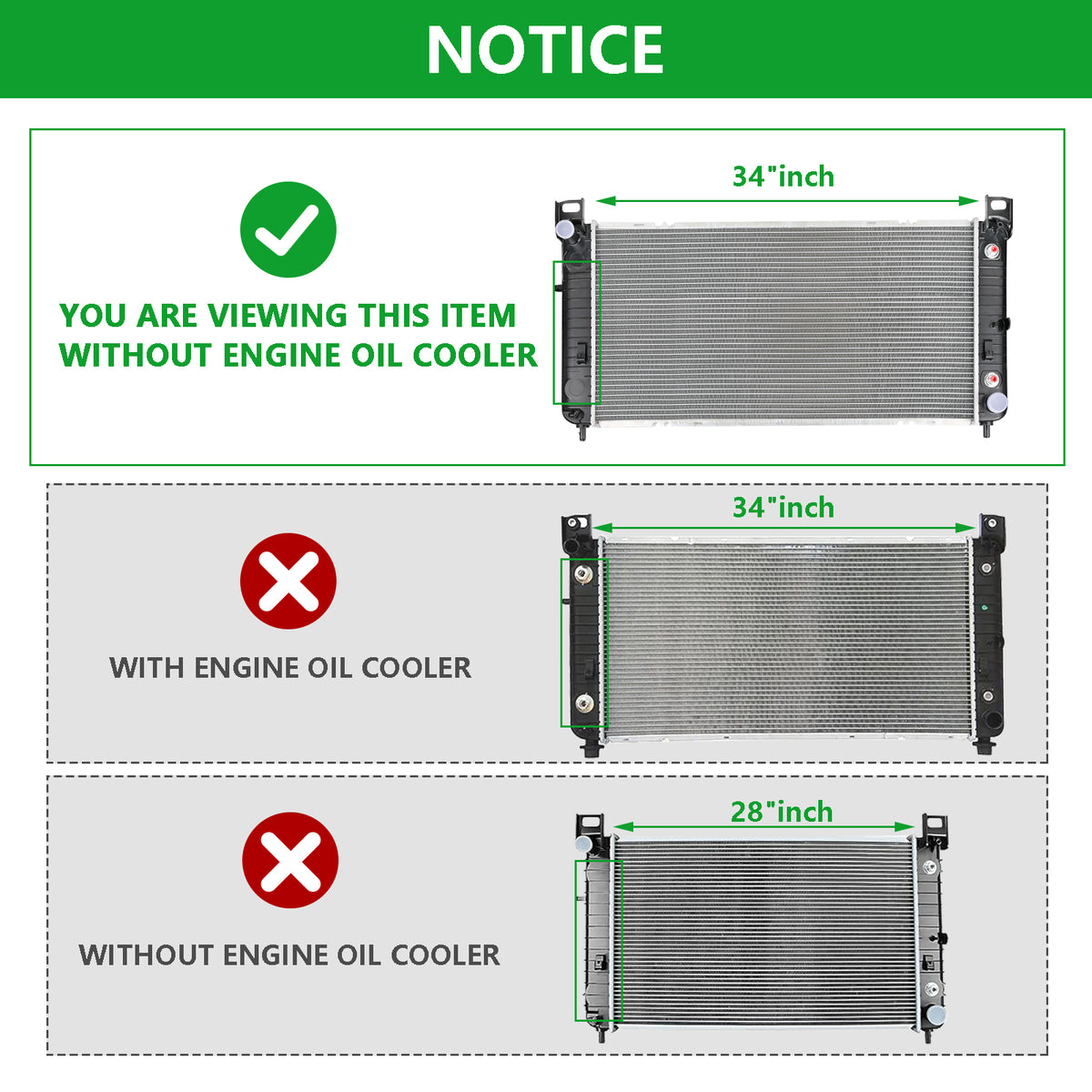34'' Radiator For Chevy Silverado 1500 GMC Yukon Cadillac Escalade 4.8 5.3L 6.0L - image 4