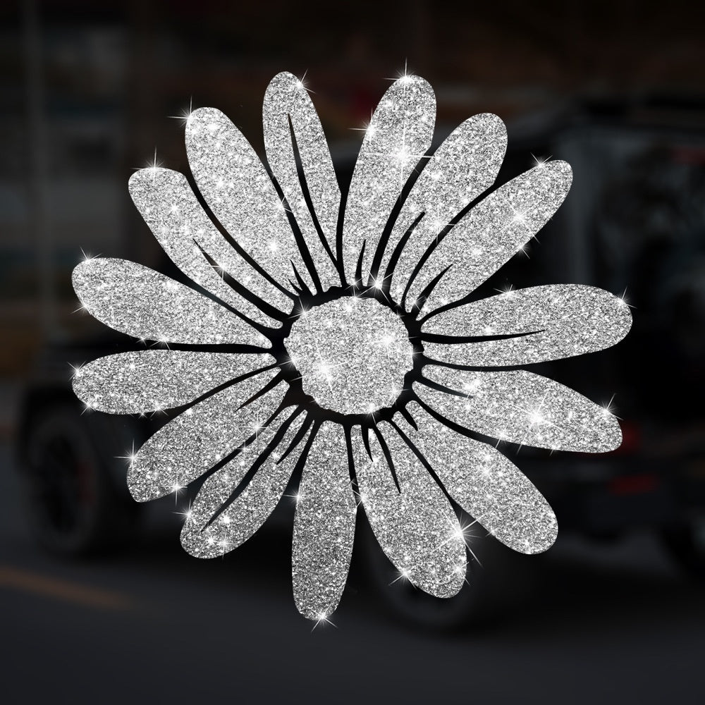 Cartoon Shiny African Woman Automobile Sticker - Daisy silver