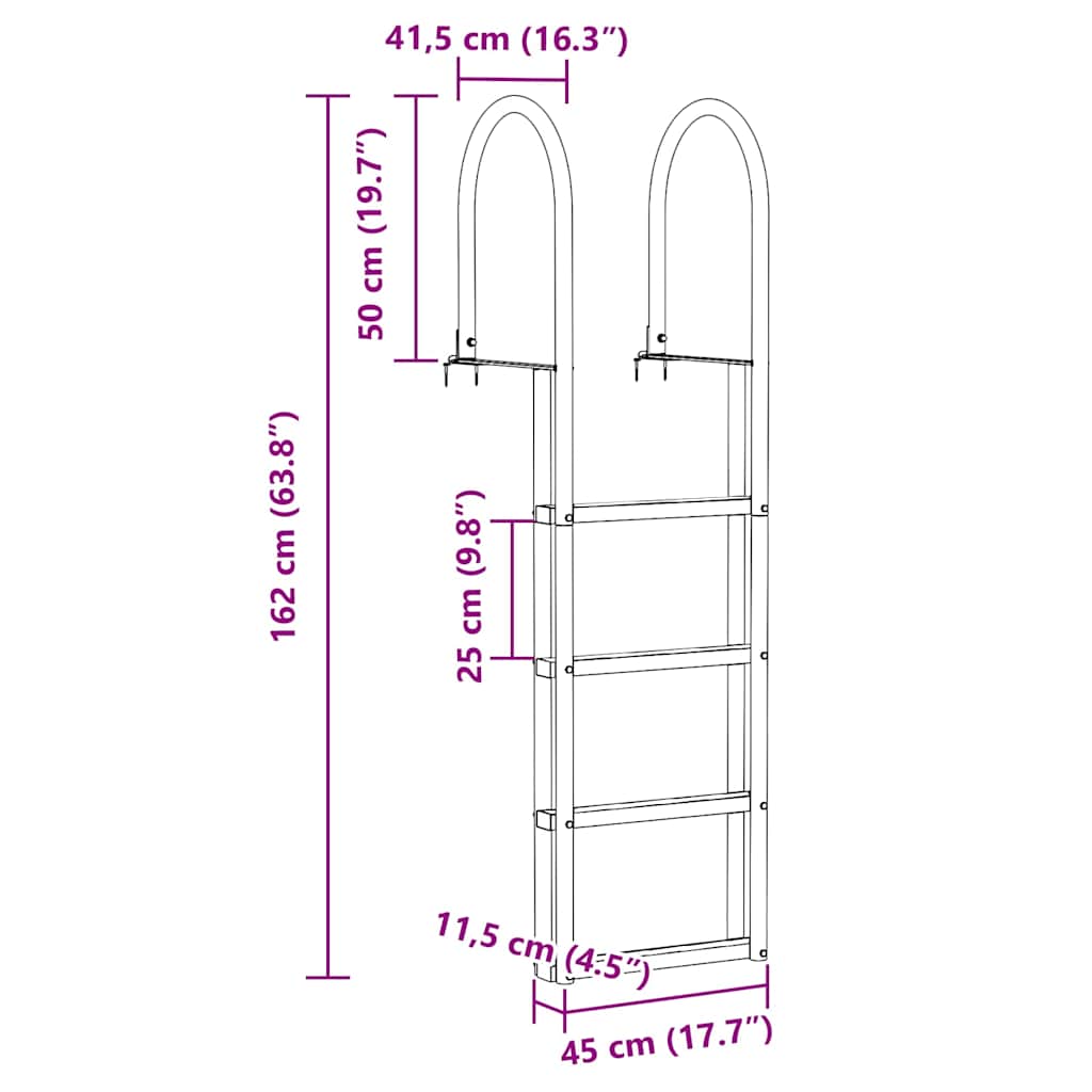 Dock Ladder 4-Step Silver 45 x 11. - image 9