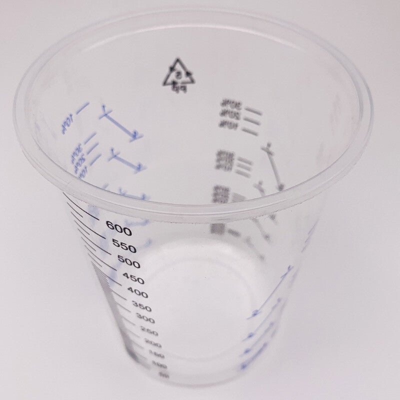 50X Clear Paint Plastic Mixing Cups 600CC Calibrated Measuring Polypropylene New - image 7