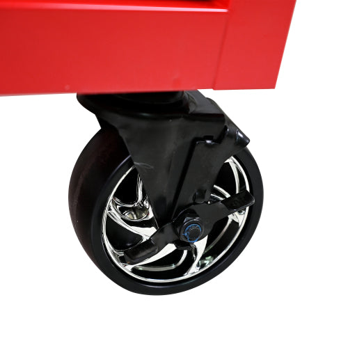 9 DRAWERS MULTIFUNCTIONAL TOOL CART WITH WHEELS AND WOODEN TOP - image 5
