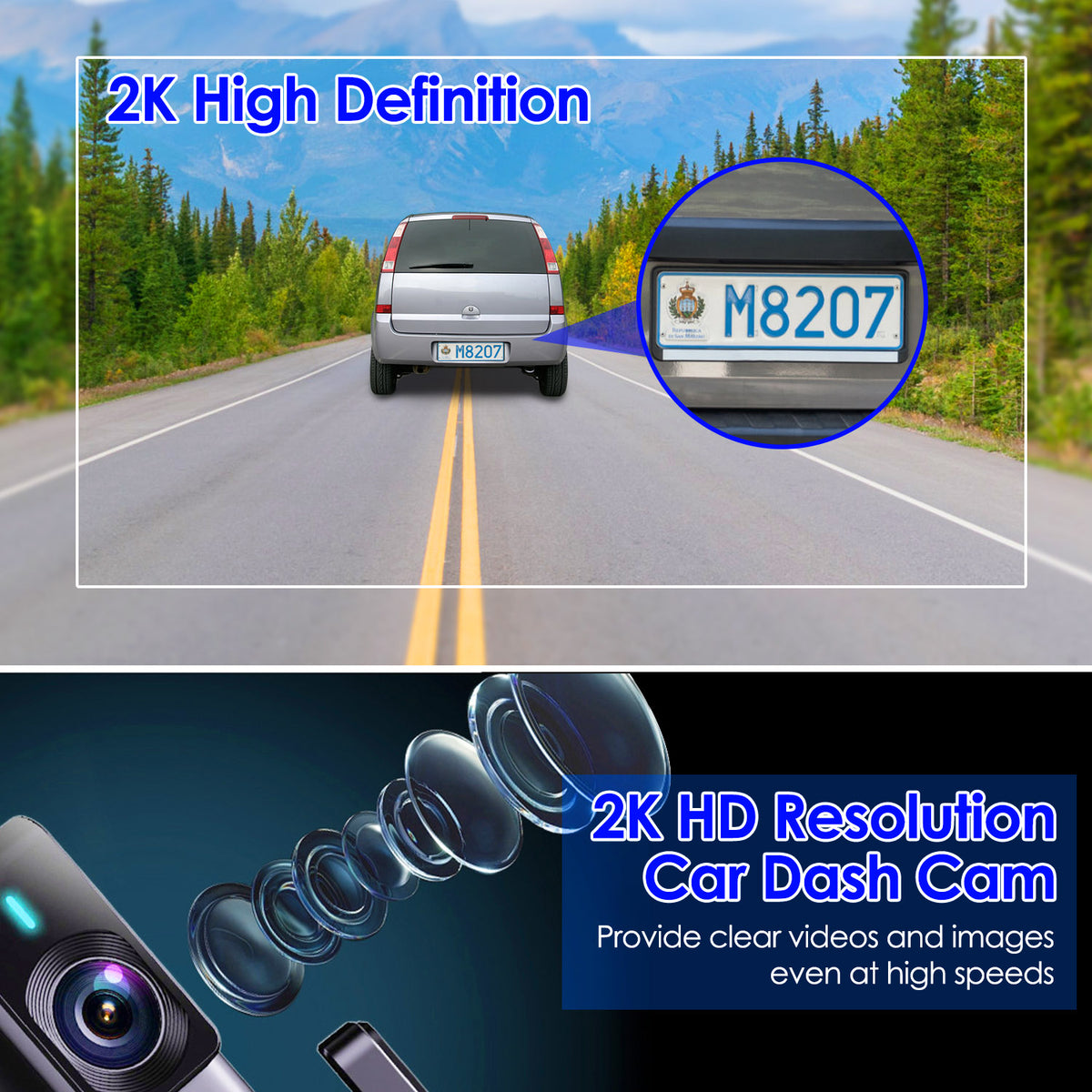 1Pc 2K HD Front Dash Cam For Car With IPS Screen Night Vision Loop Recording Included 32G Storage Card 140 Degree Wide Angle WiFi App Control Front Dashcam - image 7