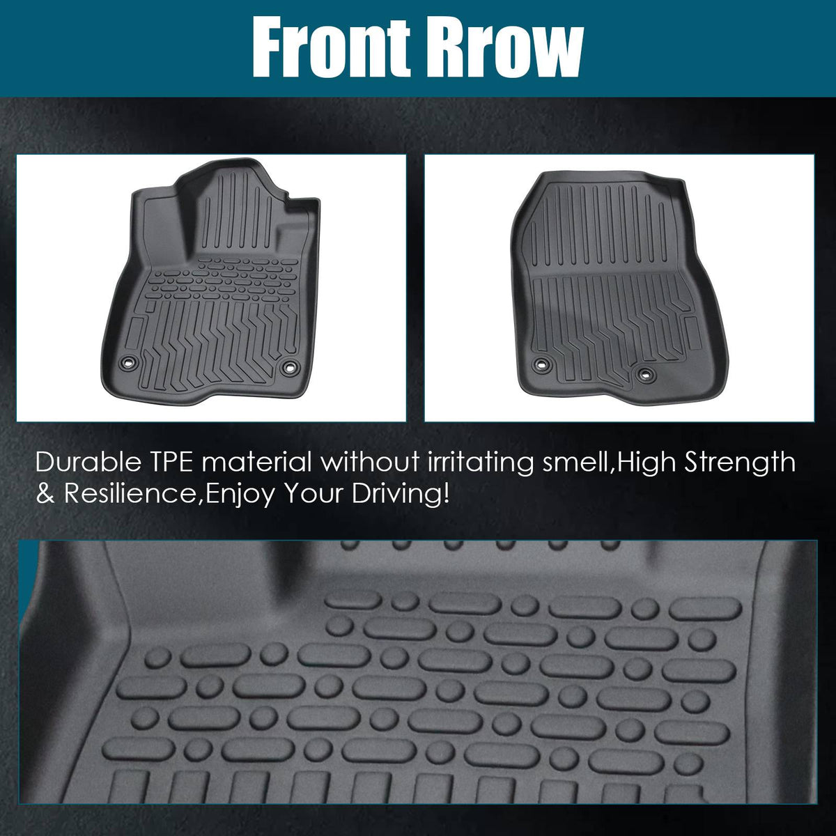 Car Floor Mats For 2023 CRV Hybrid Black All-Weather TPE Rubber Car Mats - image 10