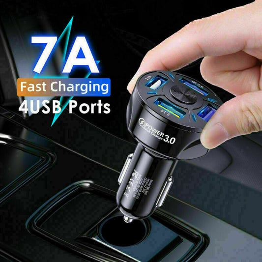 In-Car 4Ports USB Car Charge 45W Mini Fast Charging For Phone Charger Adapter