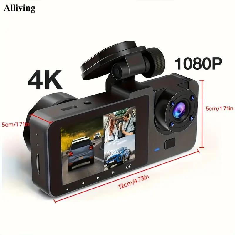 Parking Mode Christmas Gift Wireless Car DVR With Dual Lenses, Parking Monitoring, Shockproof Design - Black