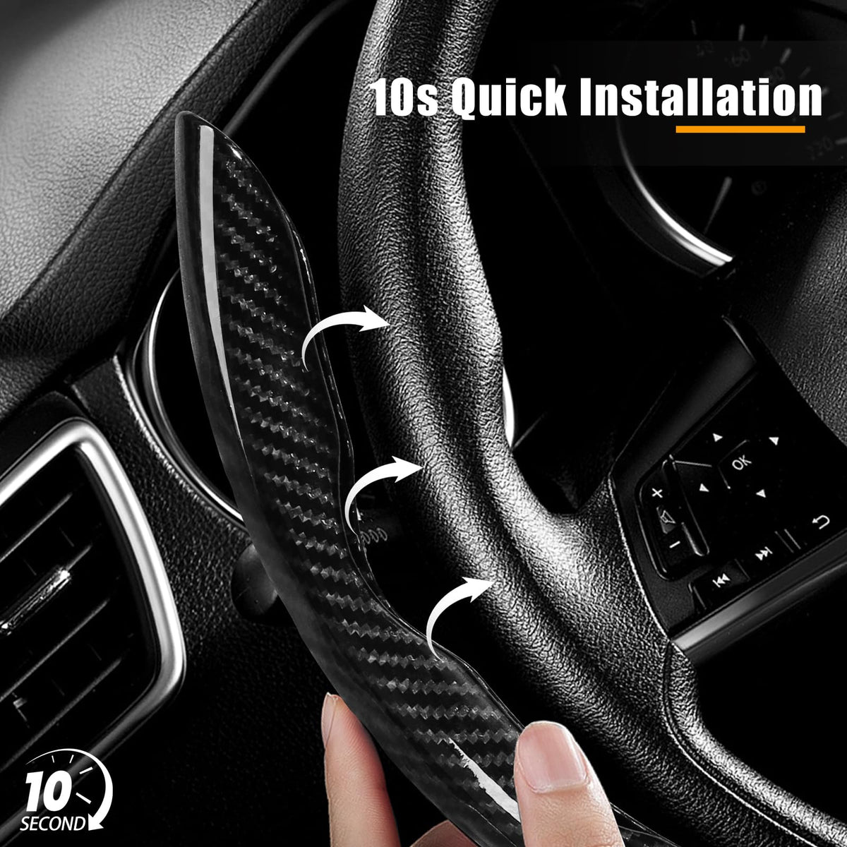 7-Car Steering Wheel Cover-Black - image 6