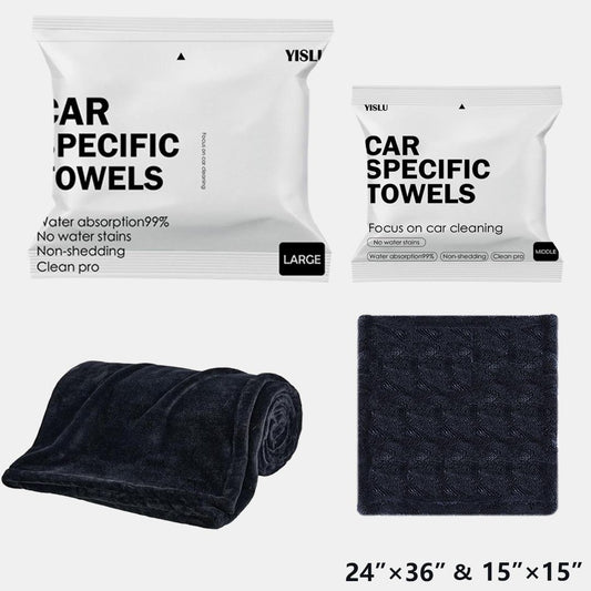 15x15in And 24x36in YISLU Drying Towel - Super Absorbent Car Drying Towel, Woven With Twisted Microfiber, 1300 GSM High Quality Microfiber 70 30 Mixed Twisted Microfiber