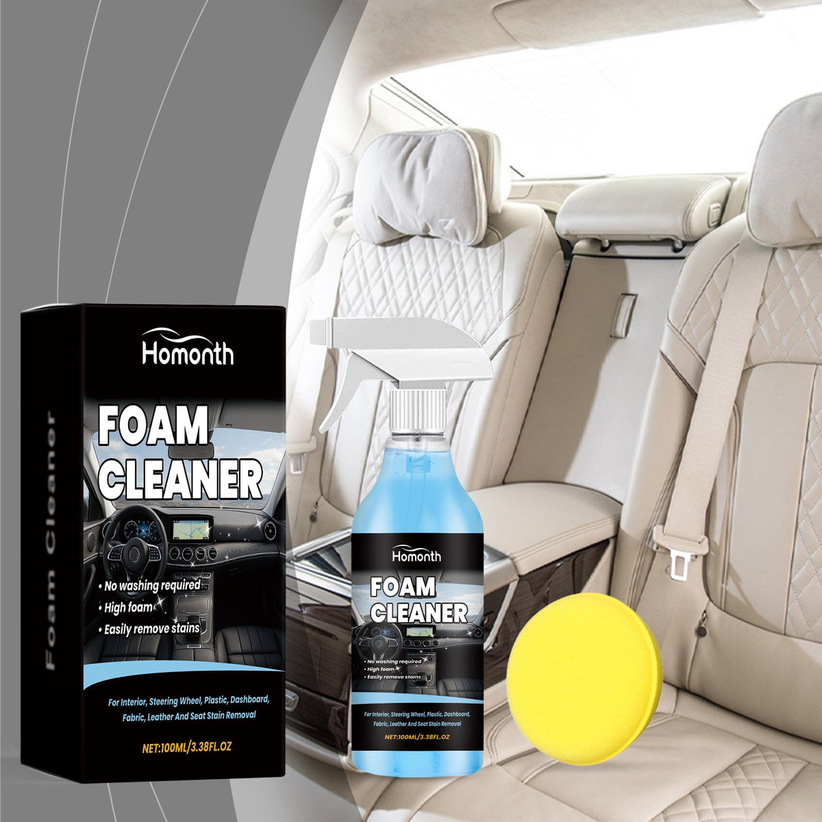 Car interior foam cleaner spray, part of the interior refresh set