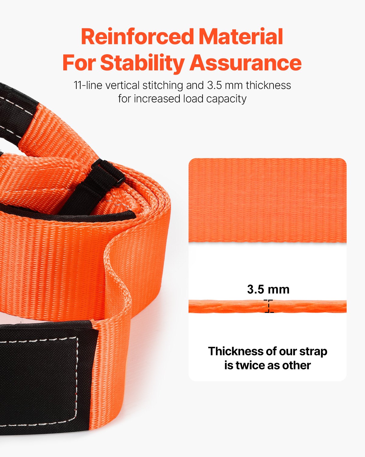 Recovery Tow Strap, 8ft, 3in Wide - image 3
