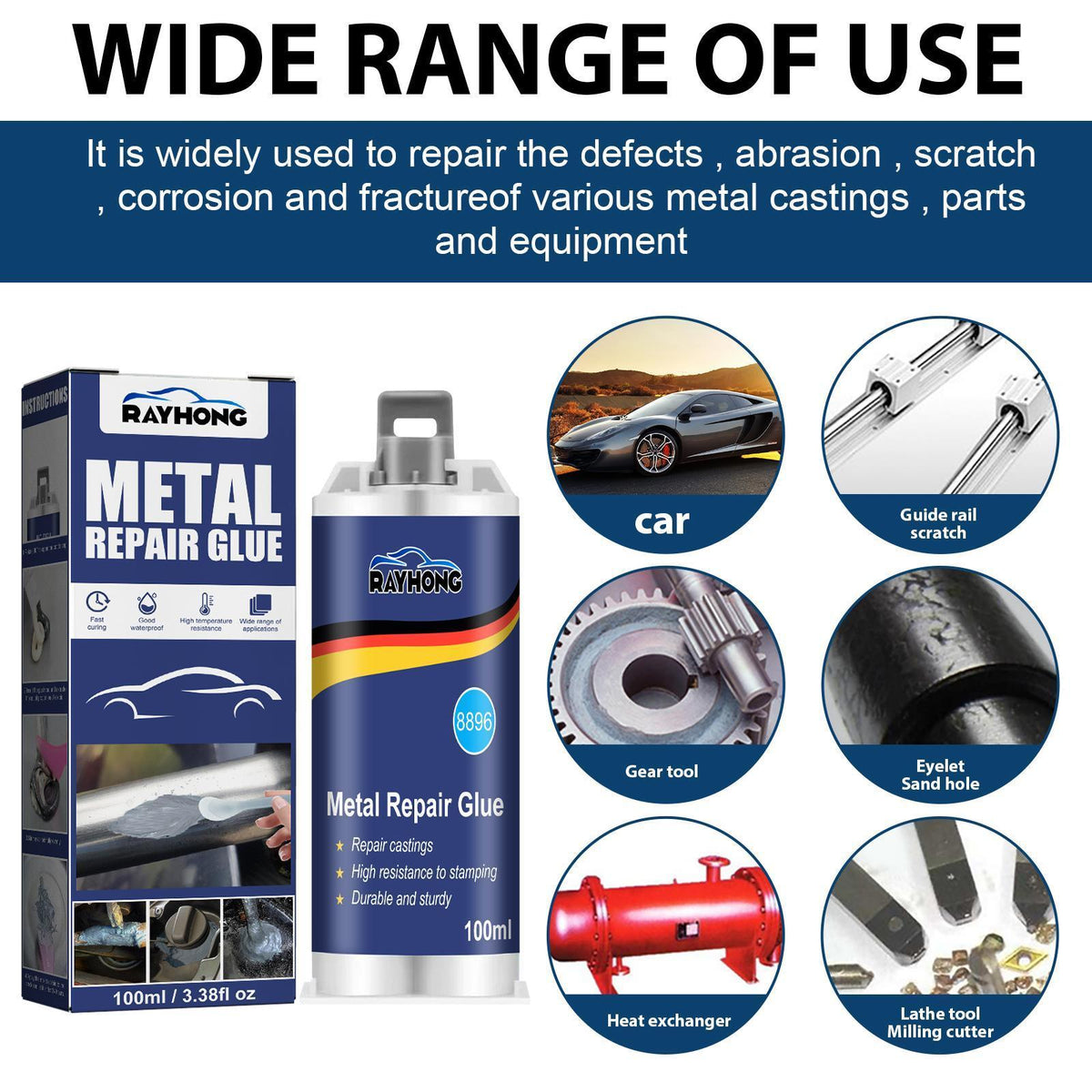Ruihong Metal Casting Glue 100ml High Temperature Resistant Welding Glue Strong Electric Welding Glue For Metal Castings With Sand Holes, Porosity And Cracks - image 3