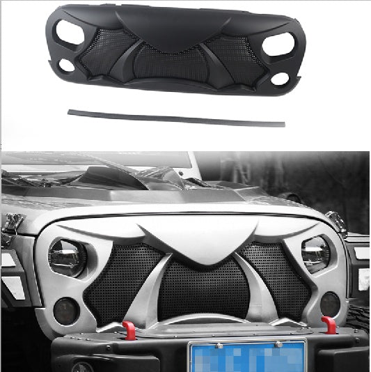 Viper Front Grille Grid Grill For 2007-2018 Jeep Wrangler Rubicon Sahara Sport JK,JKU, Matte Black