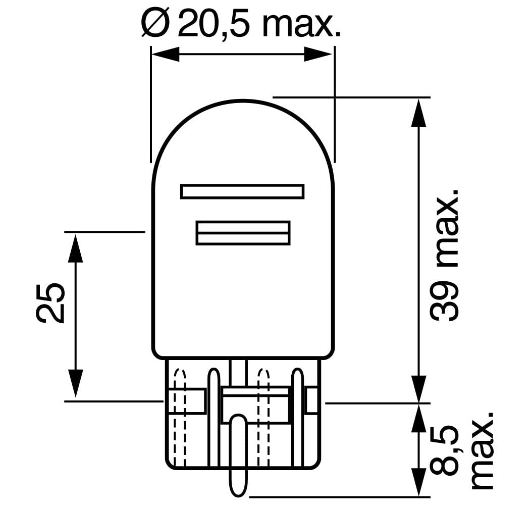 580 12V 21W/5W Capless Bulb - image 2