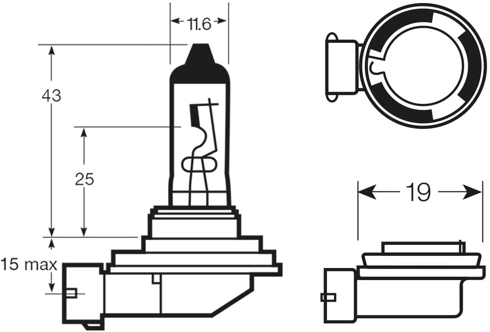 H11 Car Headlight Halogen Car Bulb 711 12V 55W - image 2
