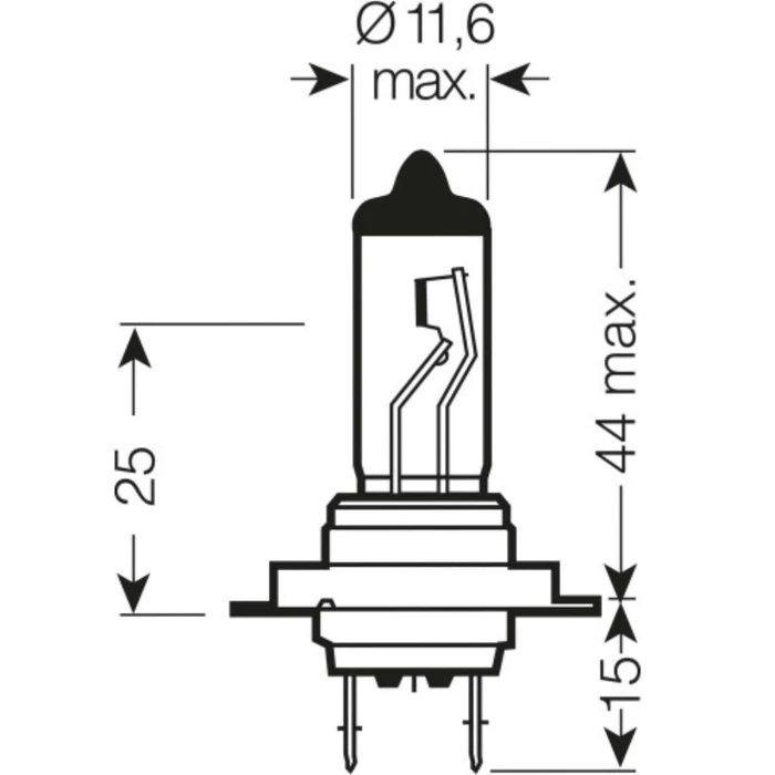 H7 477 499 Headlight Car Halogen Bulb 12V 55W (2 Pin) - image 2