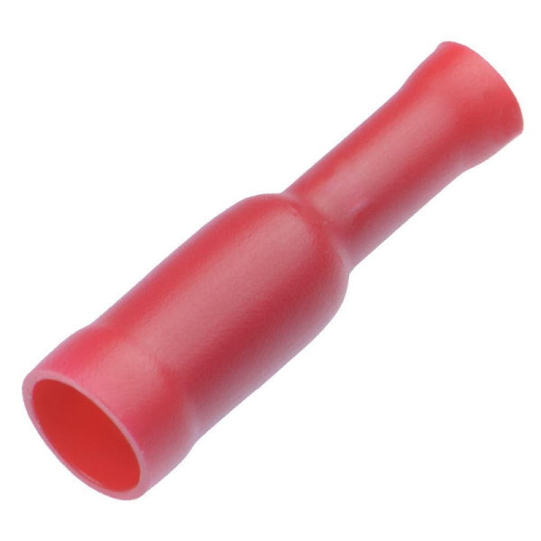Red Bullet Female Receptacle 4.0mm (crimps terminals)
