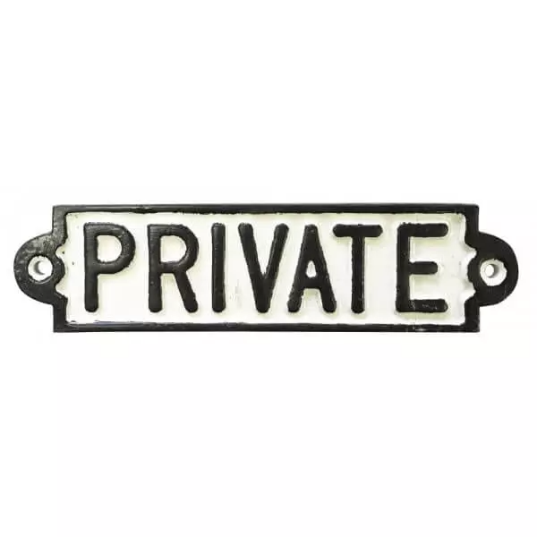 Cast Iron Sign - Private