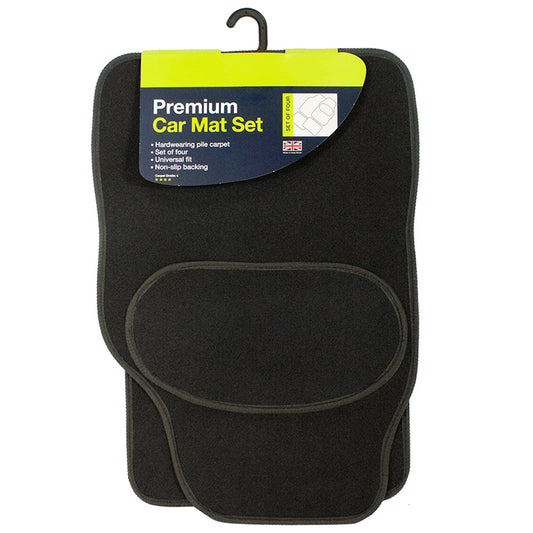 Premium Car Mat Black Set 4pc