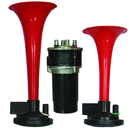 Monza Twin Air Horn with Red Trumpets