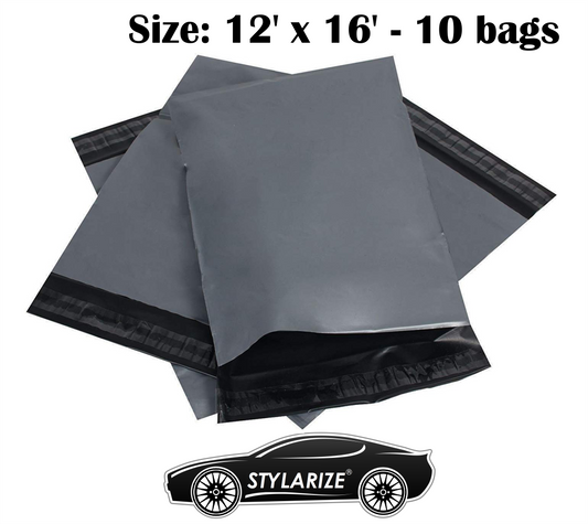 STYLARIZE 12"x16" Grey Mailing Postal Bags x 10