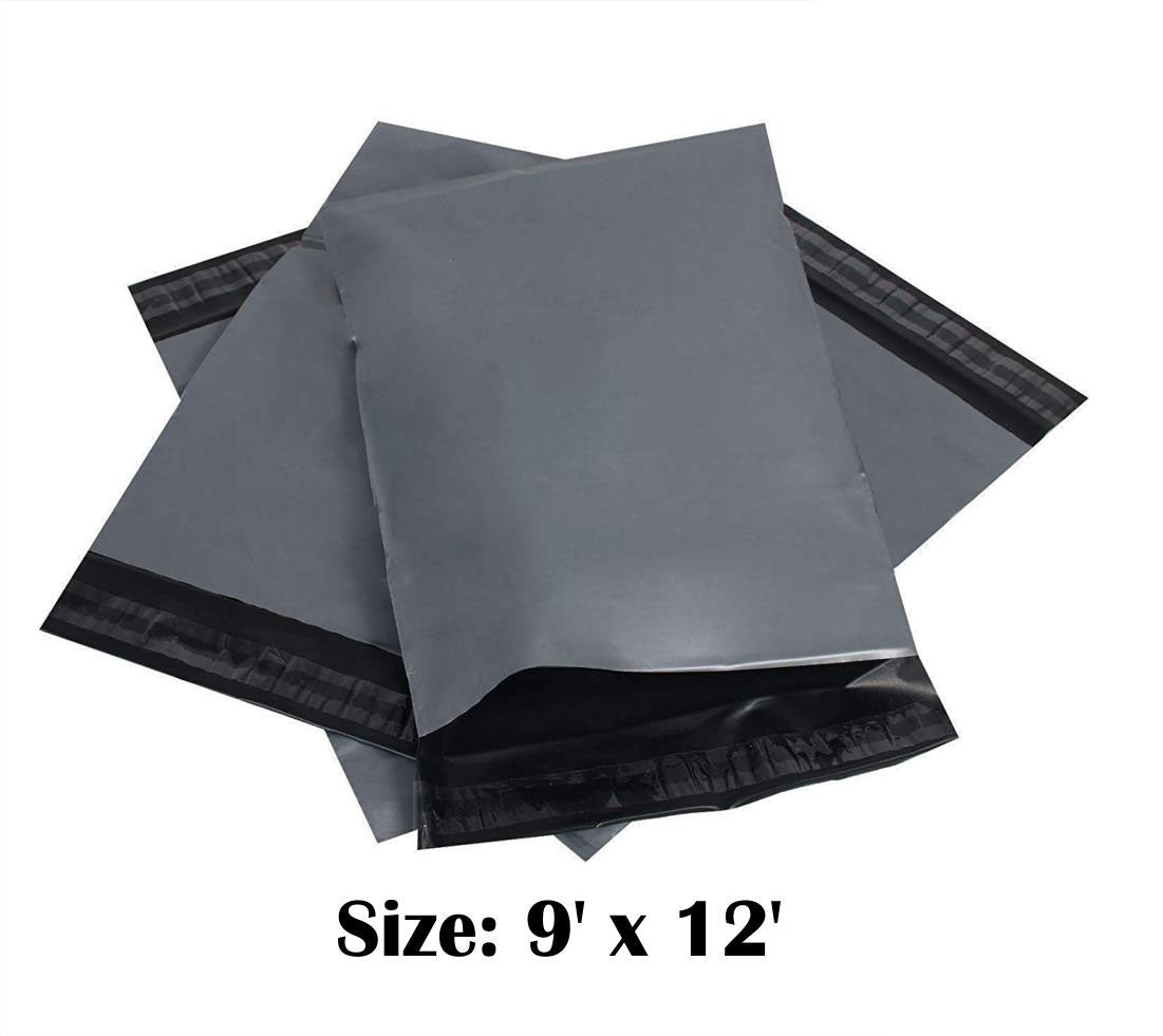 STYLARIZE 9"x12" Grey Mailing Postal Bags x 10