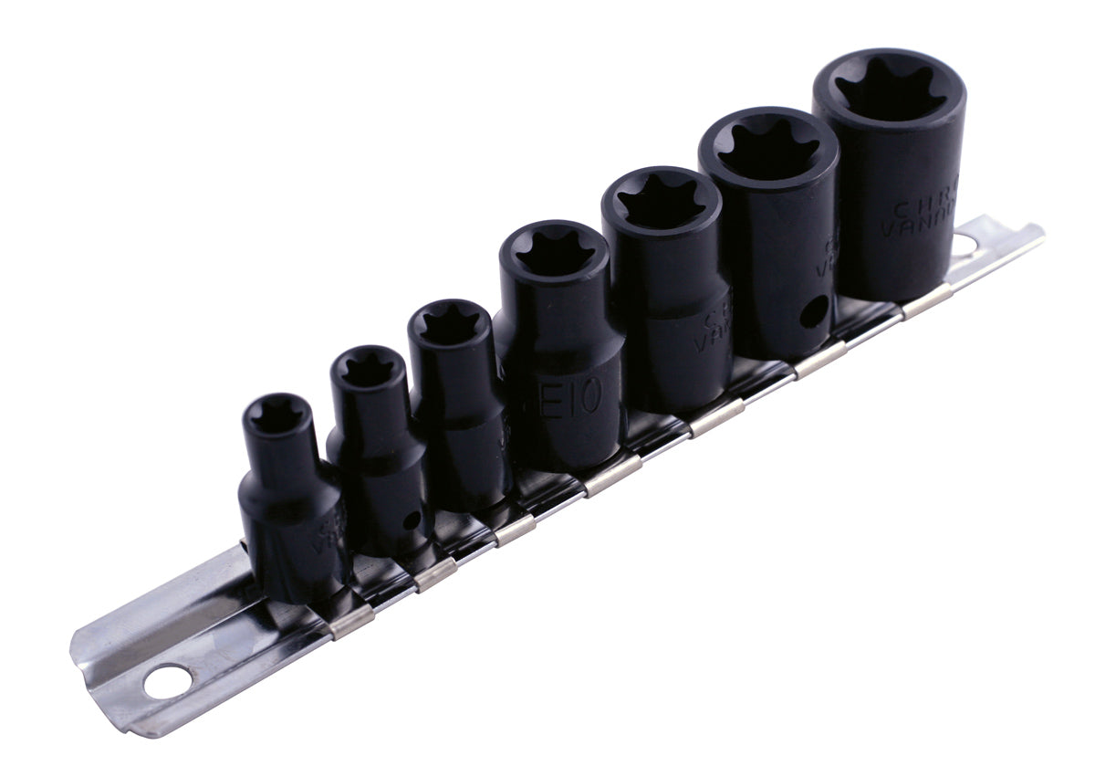 Impact Star Socket Set 3/8"D, 1/4"D 7 Pieces