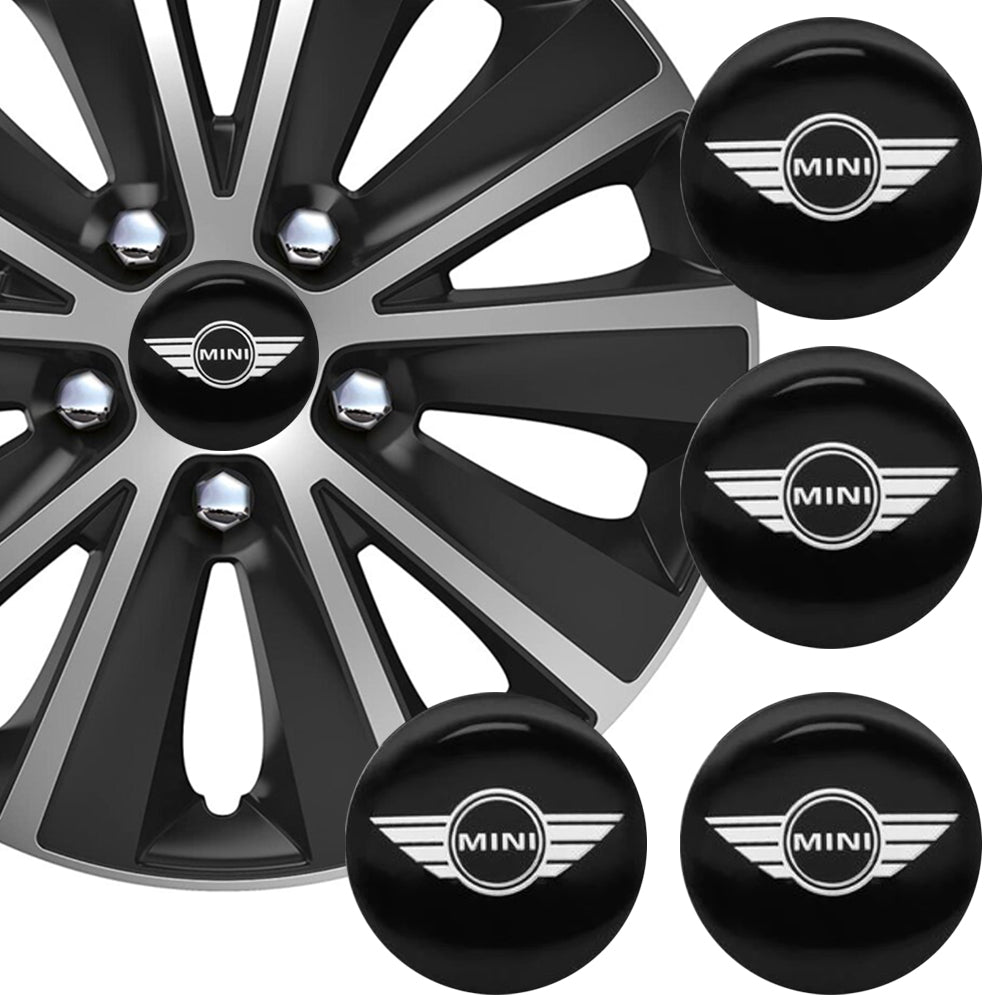Wheel Center Cap Stickers 3D 56.5mm Mini Logo x 4