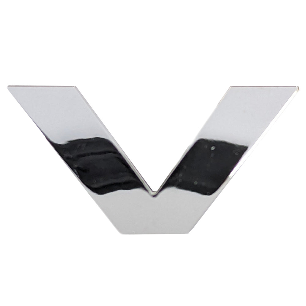 Chrome Letter Badge "V"