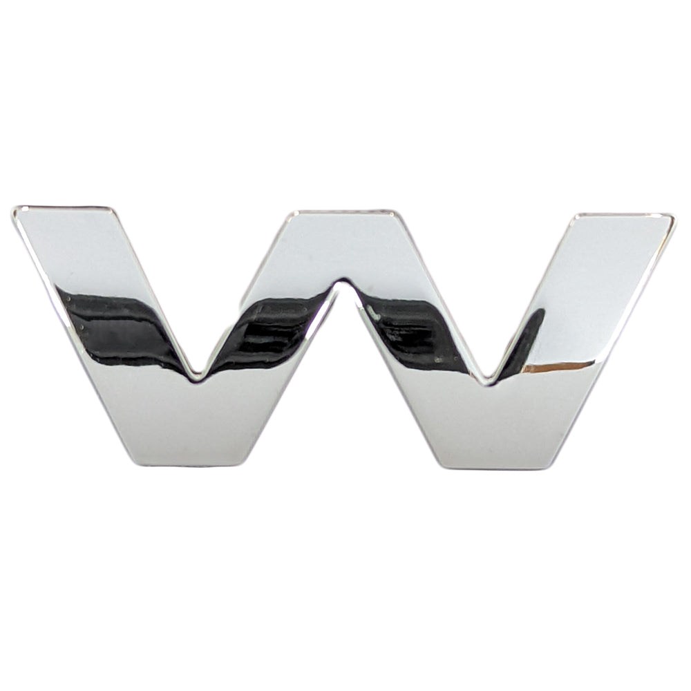Chrome Letter Badge "W"